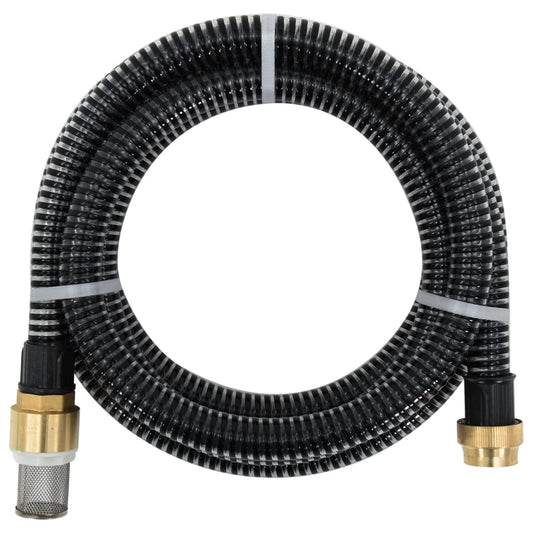 Berkfield Suction Hose with Brass Connectors Black 1.1" 20 m PVC