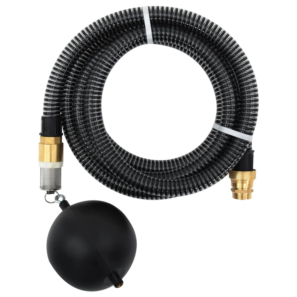 Berkfield Suction Hose with Brass Connectors Black 1.1" 20 m PVC