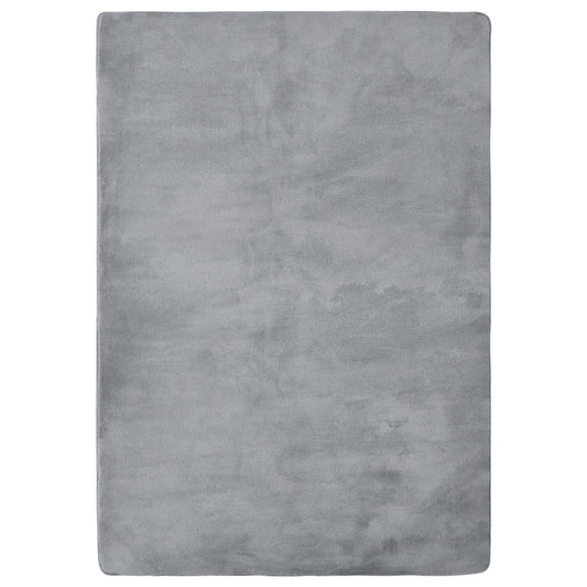 Berkfield Teddy Rug Grey 170x120 cm