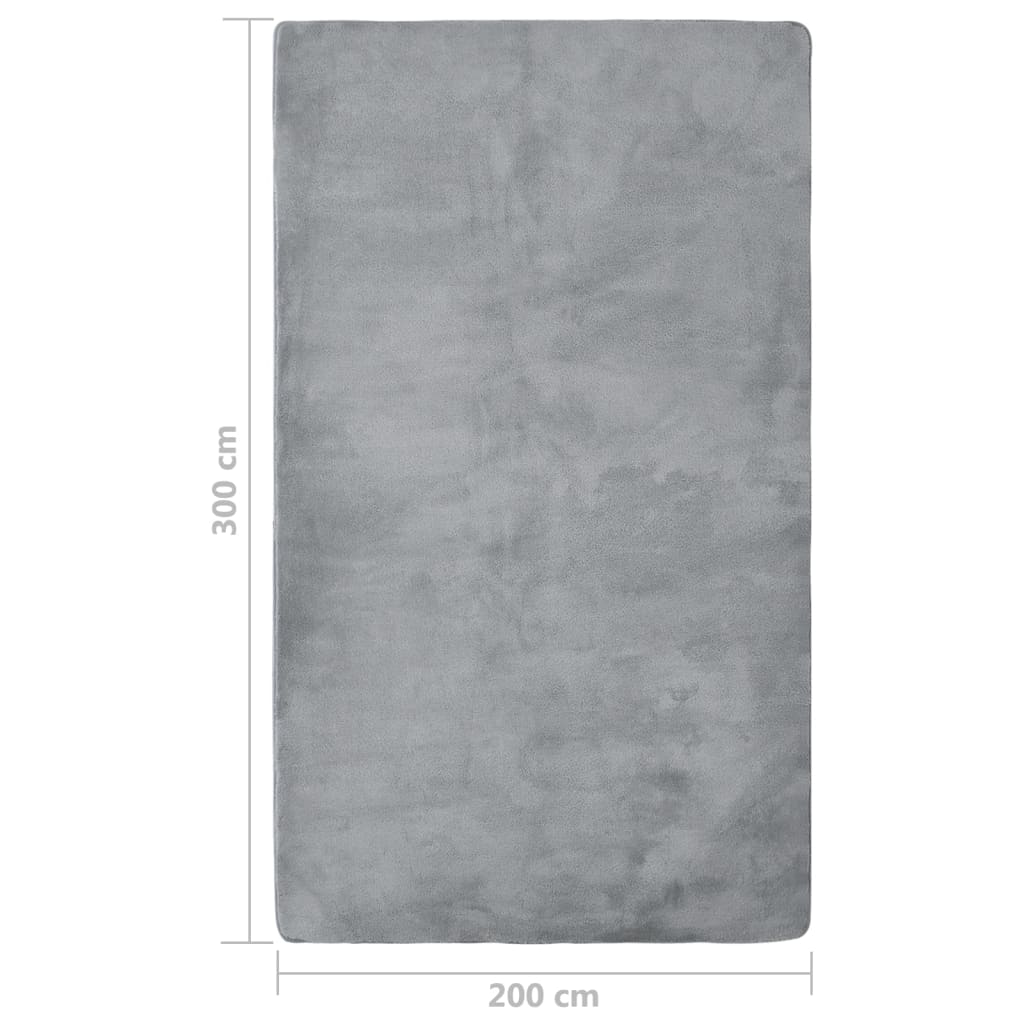 Berkfield Teddy Rug Grey 300x200 cm