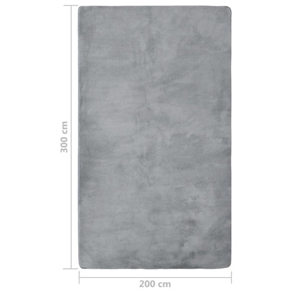 Berkfield Teddy Rug Grey 300x200 cm