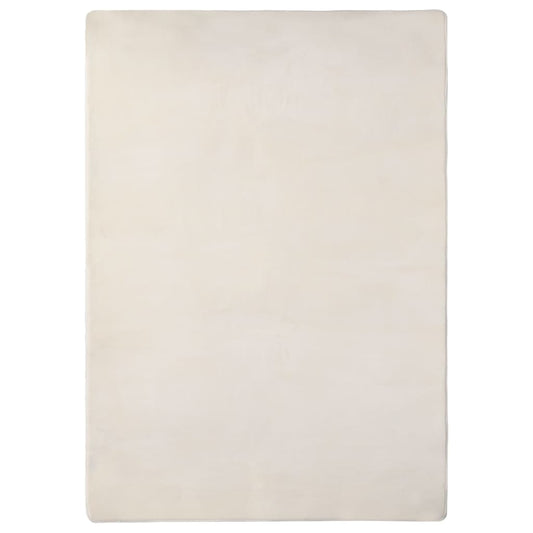 Berkfield Teddy Rug Cream 170x120 cm