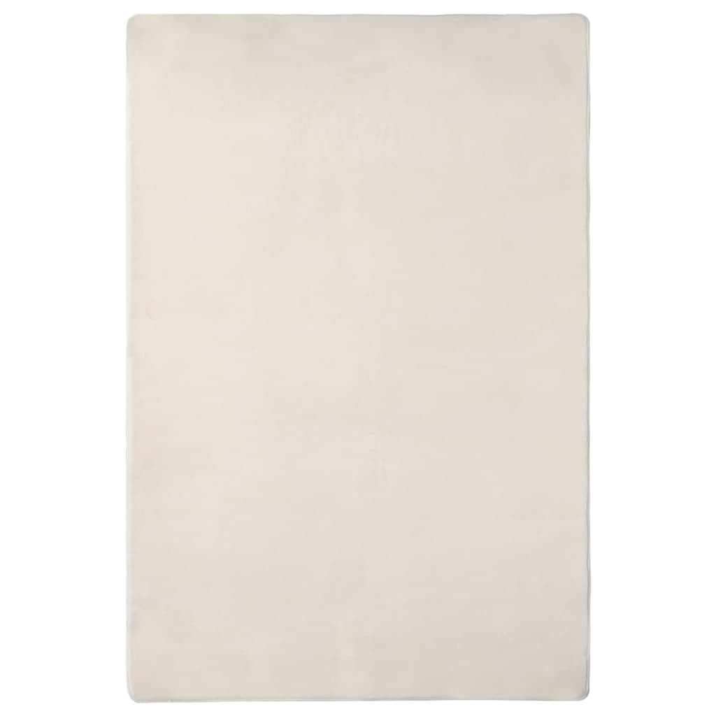 Berkfield Teddy Rug Cream 200x140 cm