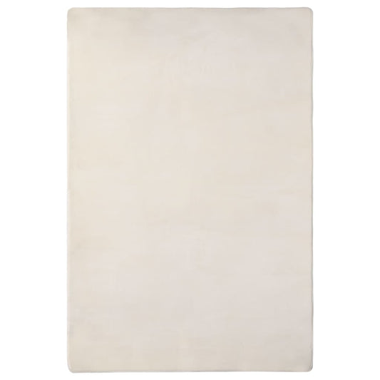 Berkfield Teddy Rug Cream 200x140 cm