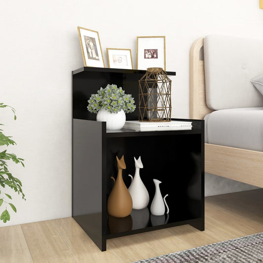 Berkfield Bed Cabinets 2 pcs Black 40x35x60 cm Engineered Wood