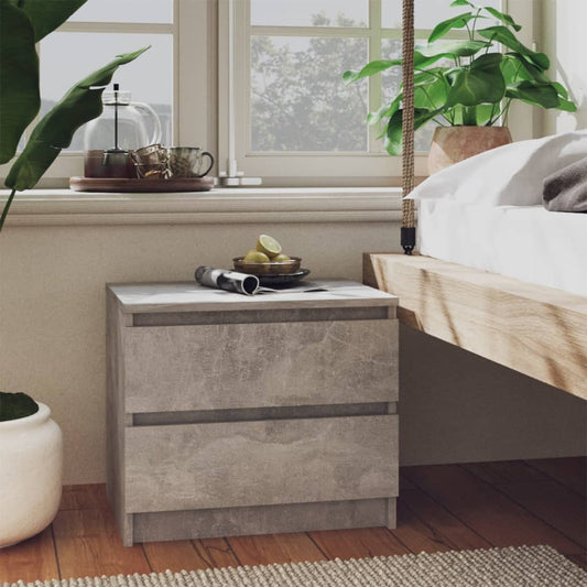 Berkfield Bed Cabinet Concrete Grey 50x39x43.5 cm Engineered Wood