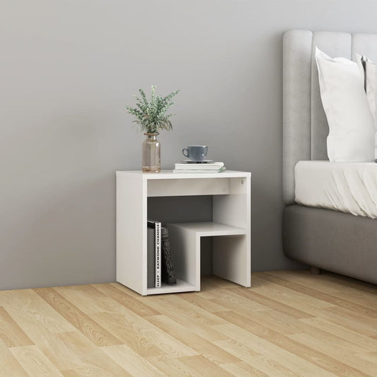 Berkfield Bed Cabinet High Gloss White 40x30x40 cm Engineered Wood