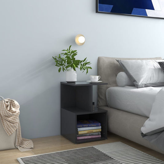 Berkfield Bedside Cabinet Grey 35x35x55 cm Engineered Wood