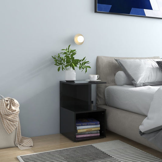 Berkfield Bedside Cabinets 2 pcs High Gloss Black 35x35x55 cm Engineered Wood