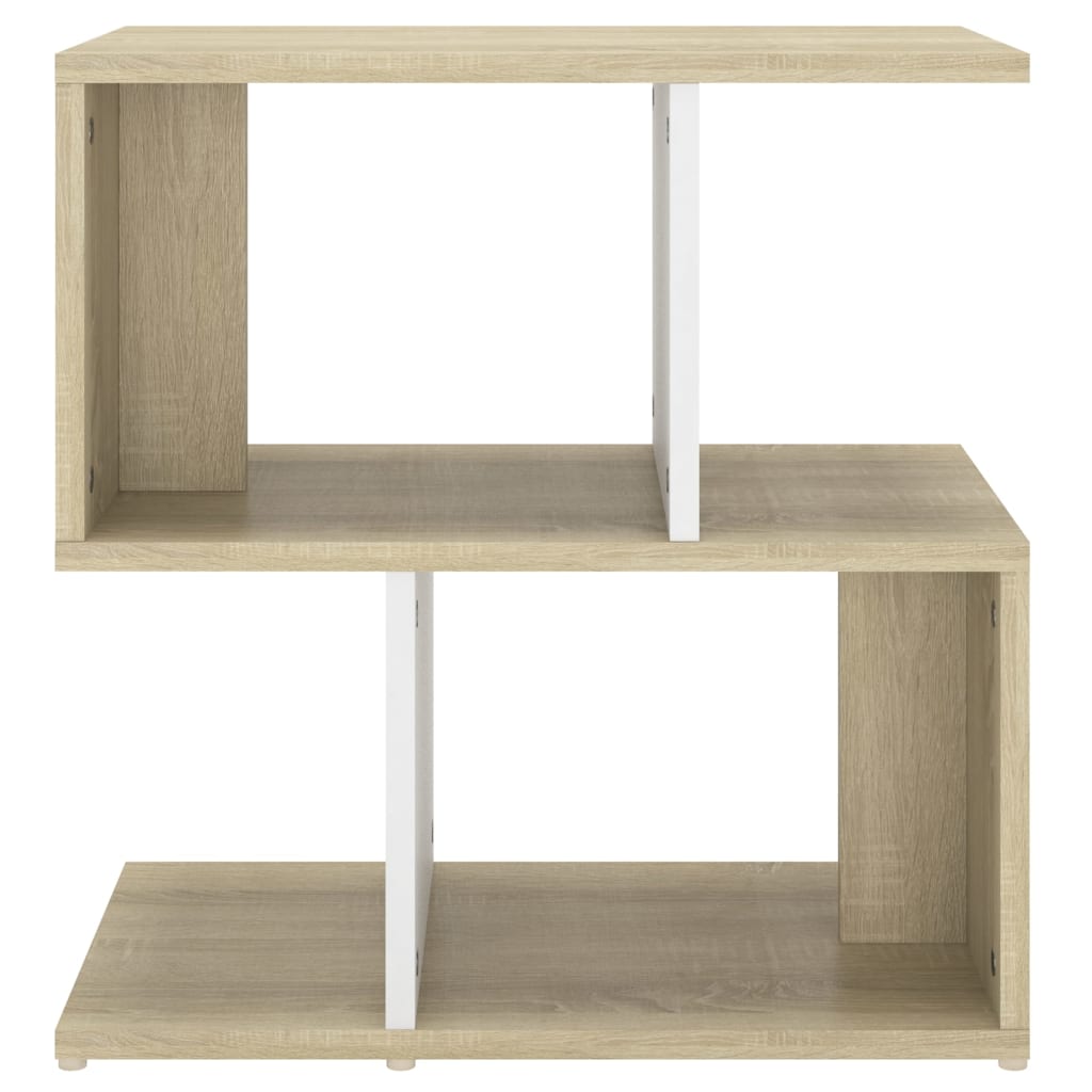 Berkfield Bedside Cabinet White and Sonoma Oak 50x30x51.5 cm Engineered Wood