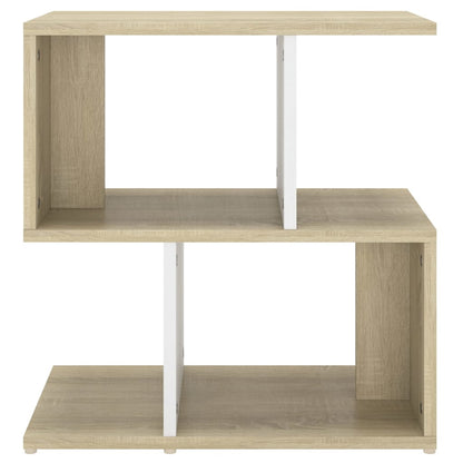 Berkfield Bedside Cabinet White and Sonoma Oak 50x30x51.5 cm Engineered Wood