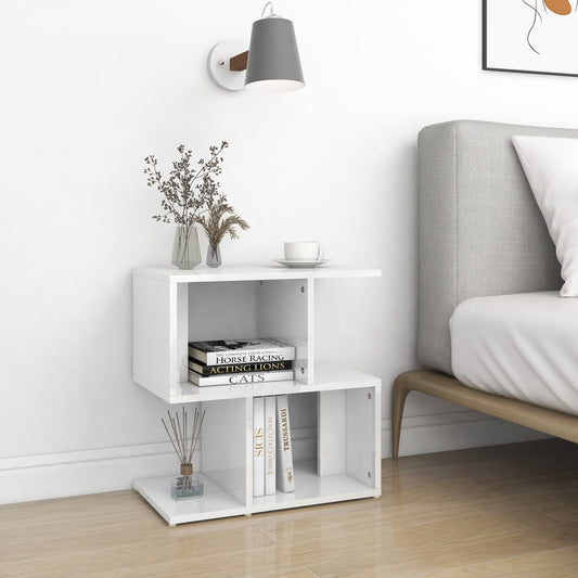 Berkfield Bedside Cabinet High Gloss White 50x30x51.5 cm Engineered Wood