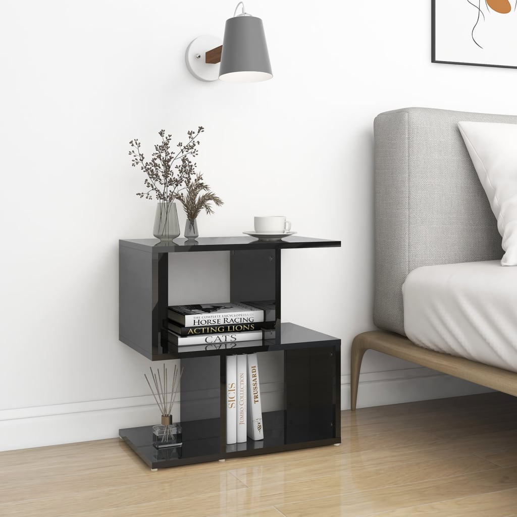 Berkfield Bedside Cabinet High Gloss Black 50x30x51.5 cm Engineered Wood