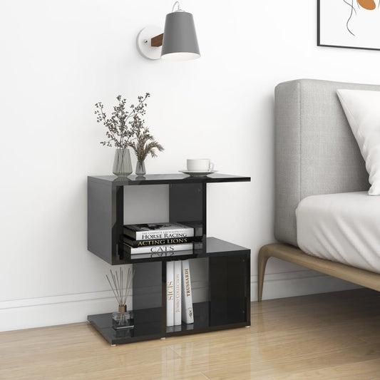Berkfield Bedside Cabinet High Gloss Black 50x30x51.5 cm Engineered Wood