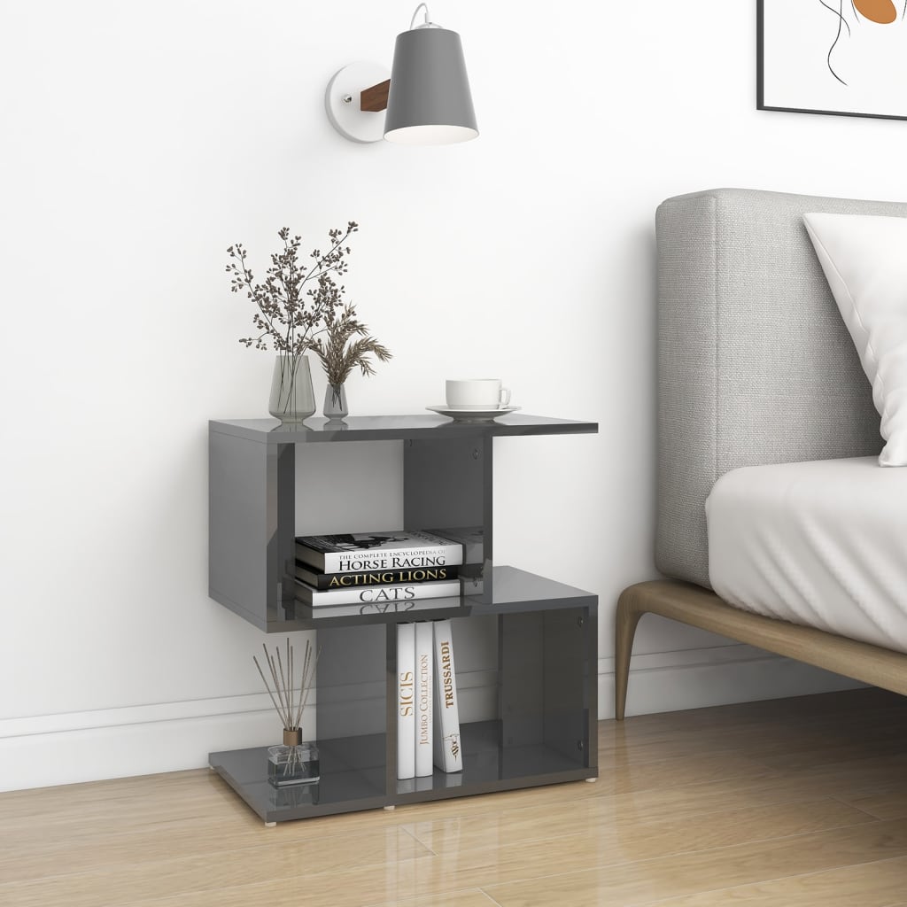 Berkfield Bedside Cabinet High Gloss Grey 50x30x51.5 cm Engineered Wood