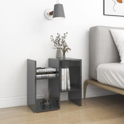 Berkfield Bedside Cabinets 2 pcs High Gloss Grey 50x30x51.5 cm Engineered Wood