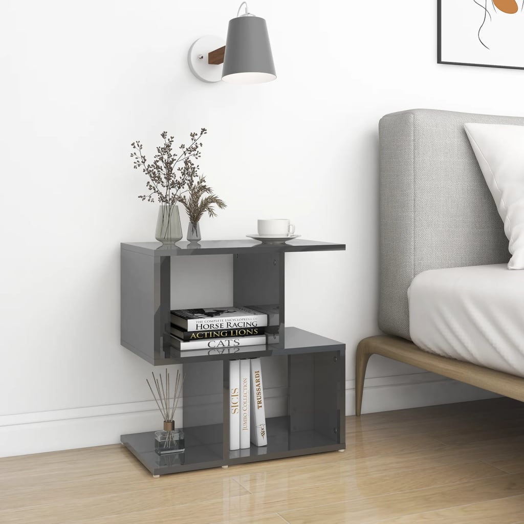 Berkfield Bedside Cabinets 2 pcs High Gloss Grey 50x30x51.5 cm Engineered Wood