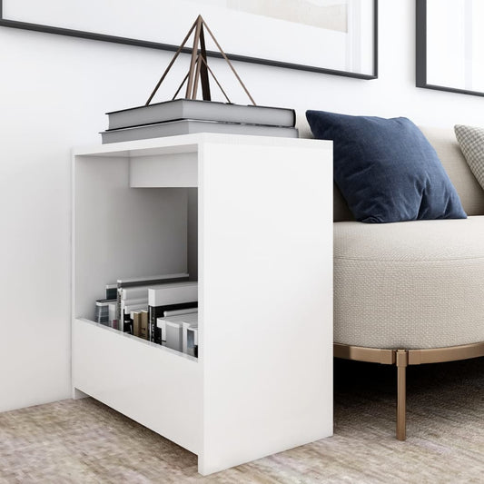 Berkfield Side Table White 50x26x50 cm Engineered Wood