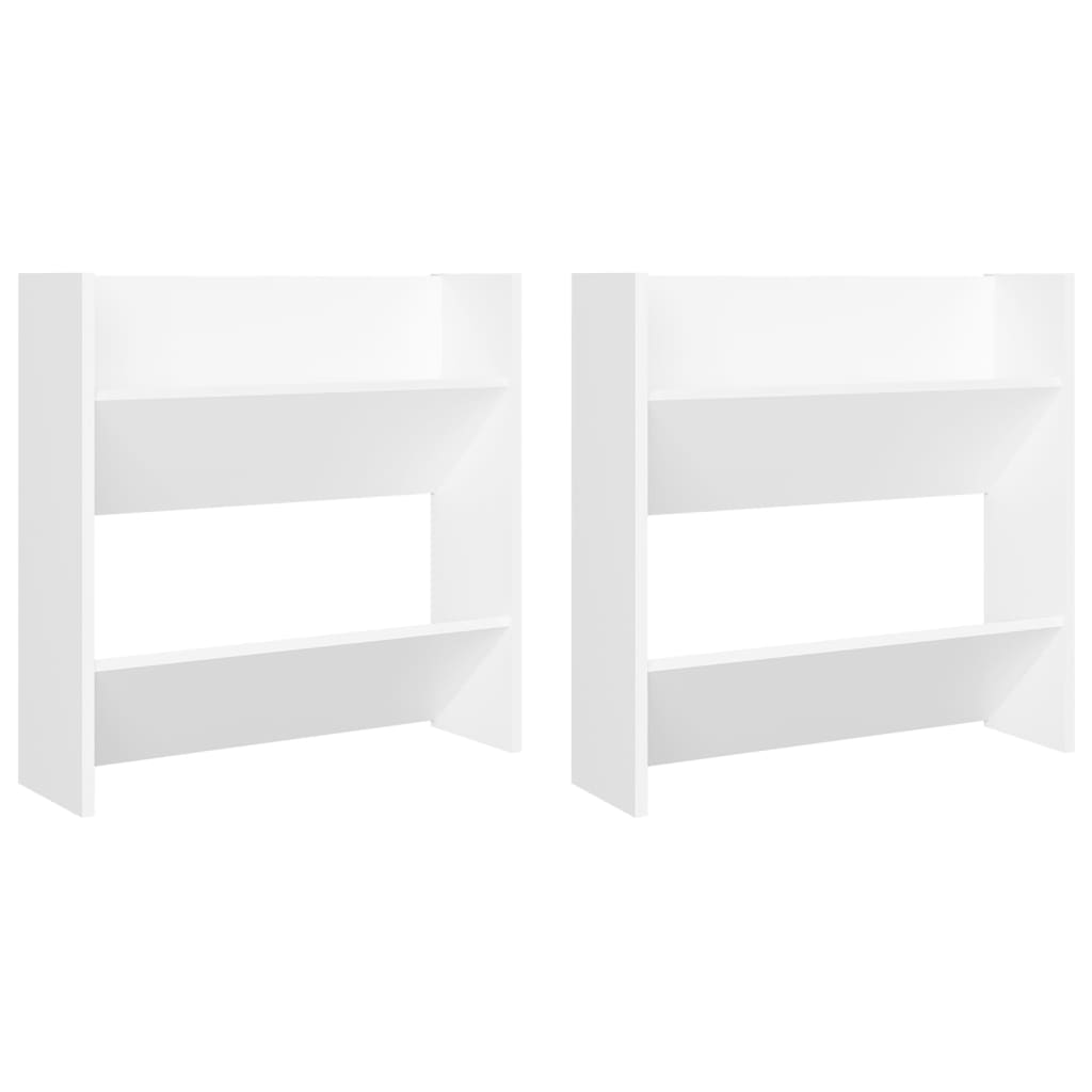 Berkfield Wall Shoe Cabinets 2 pcs White 60x18x60 cm Engineered Wood