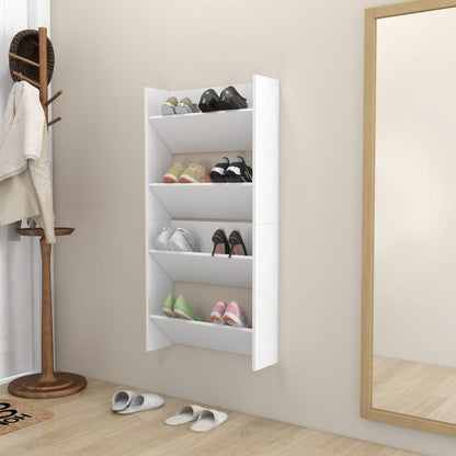 Berkfield Wall Shoe Cabinets 2 pcs White 60x18x60 cm Engineered Wood