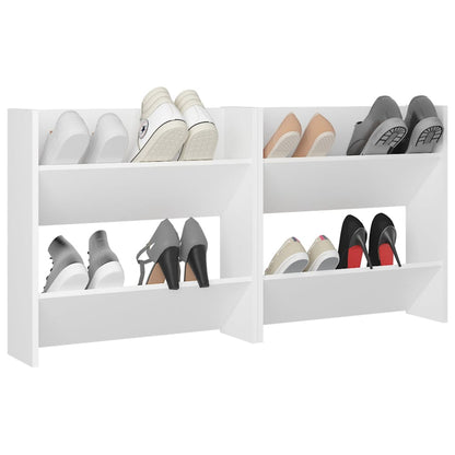 Berkfield Wall Shoe Cabinets 2 pcs White 60x18x60 cm Engineered Wood