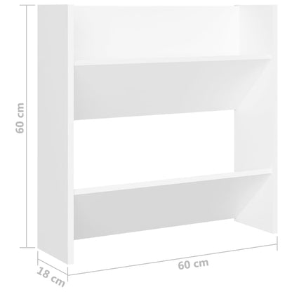 Berkfield Wall Shoe Cabinets 2 pcs White 60x18x60 cm Engineered Wood