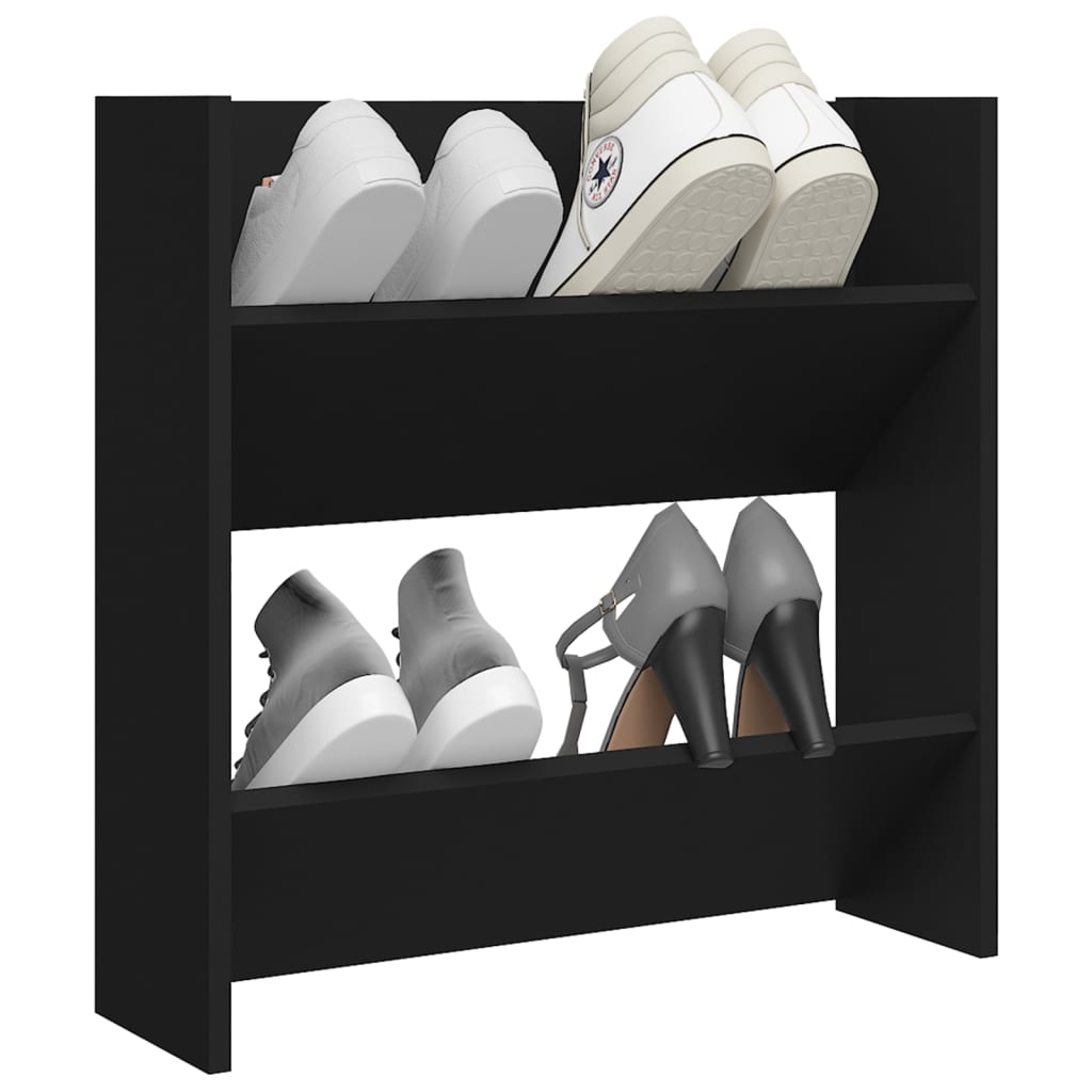 Berkfield Wall Shoe Cabinet Black 60x18x60 cm Engineered Wood
