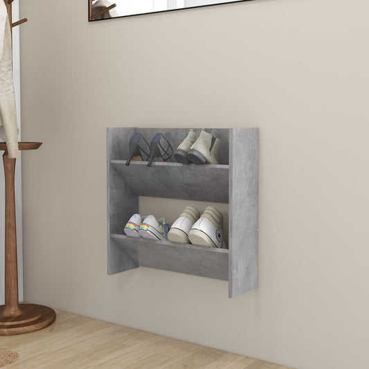 Berkfield Wall Shoe Cabinet Concrete Grey 60x18x60 cm Engineered Wood