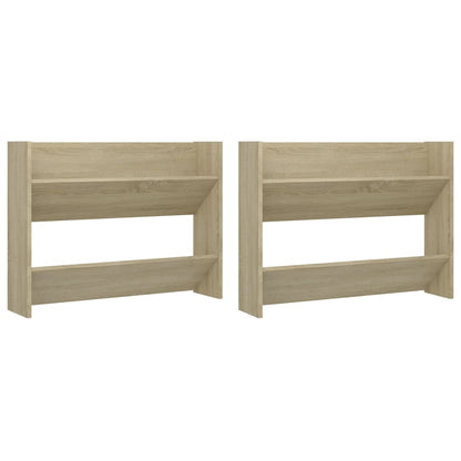 Berkfield Wall Shoe Cabinets 2 pcs Sonoma Oak 80x18x60cm Engineered Wood