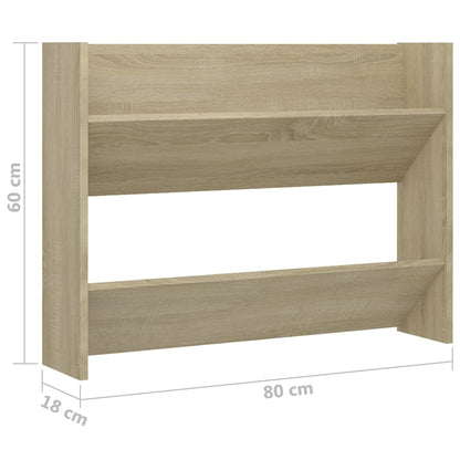 Berkfield Wall Shoe Cabinets 2 pcs Sonoma Oak 80x18x60cm Engineered Wood