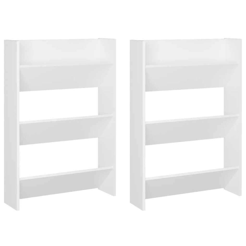 Berkfield Wall Shoe Cabinets 2 pcs  White 60x18x90 cm Engineered Wood