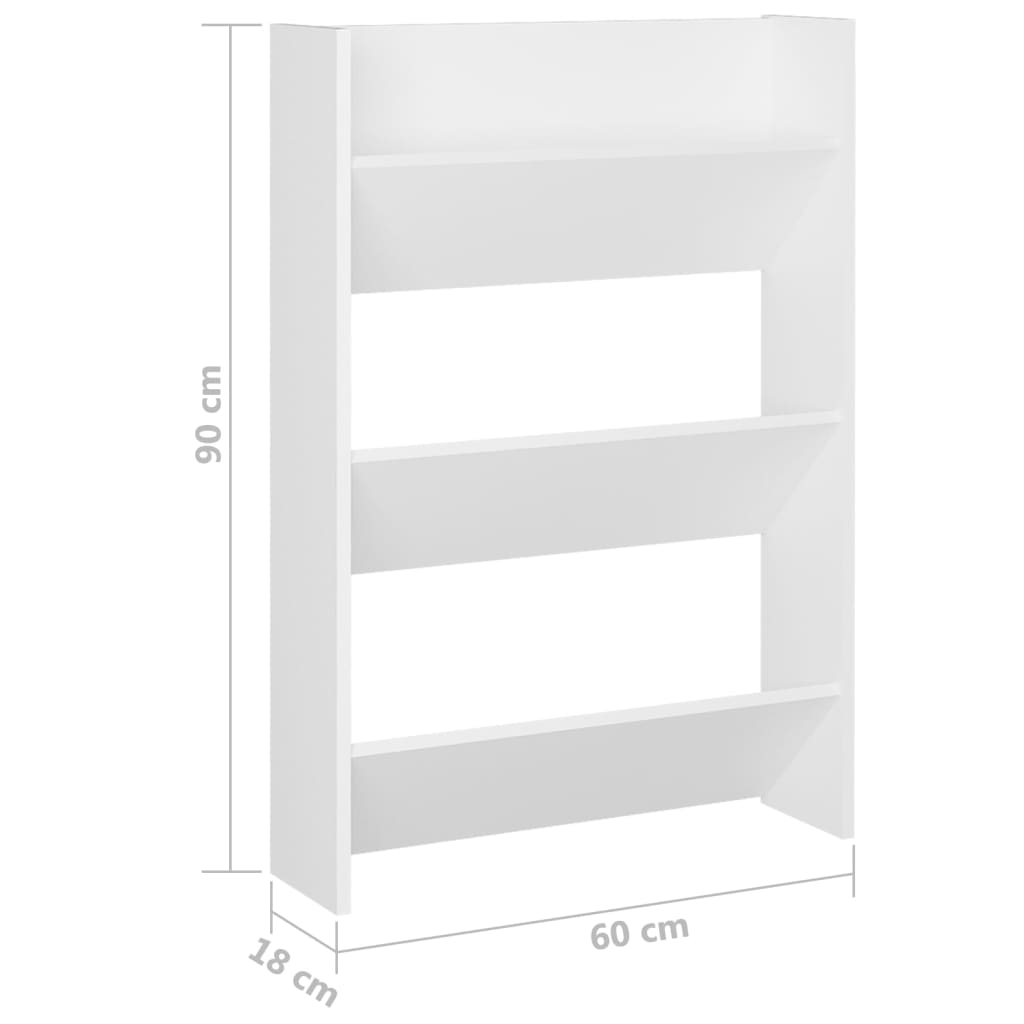 Berkfield Wall Shoe Cabinets 2 pcs  White 60x18x90 cm Engineered Wood