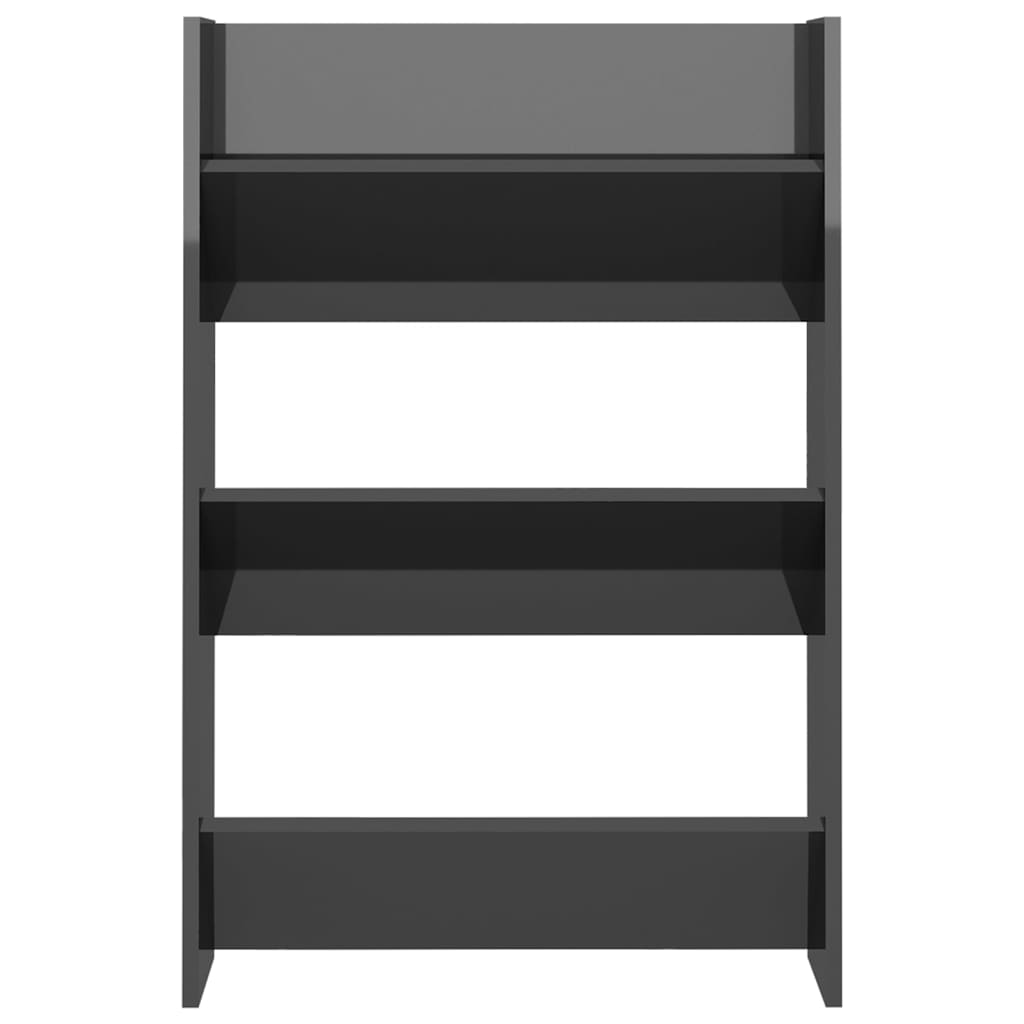 Berkfield Wall Shoe Cabinets 2 pcs  High Gloss Grey 60x18x90 cm Engineered Wood