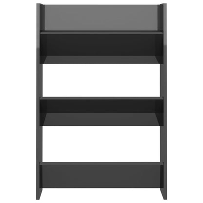 Berkfield Wall Shoe Cabinets 2 pcs  High Gloss Grey 60x18x90 cm Engineered Wood