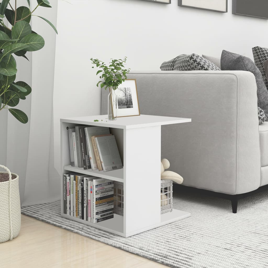 Berkfield Side Table White 45x45x48 cm Engineered Wood