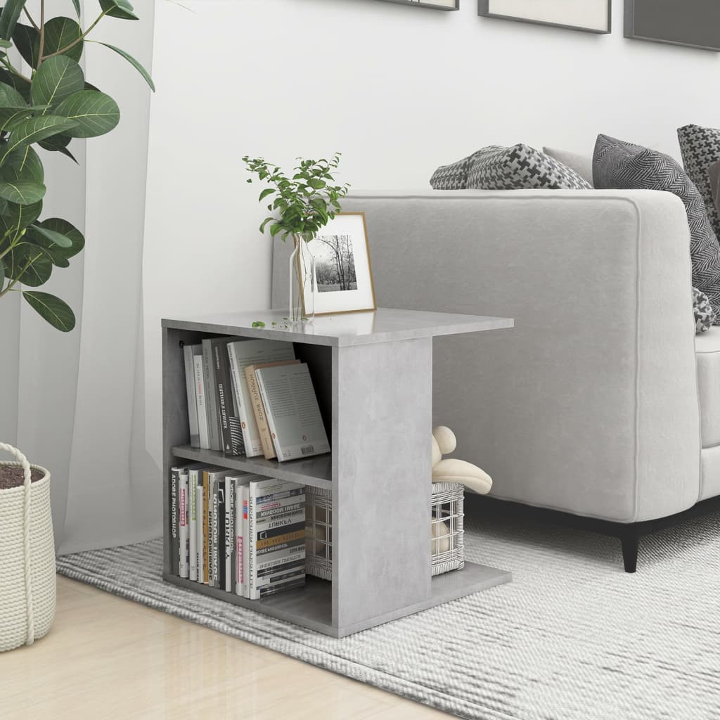 Berkfield Side Table Concrete Grey 45x45x48 cm Engineered Wood