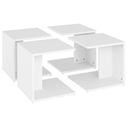 Berkfield Coffee Tables 4 pcs White 33x33x33 cm Engineered Wood