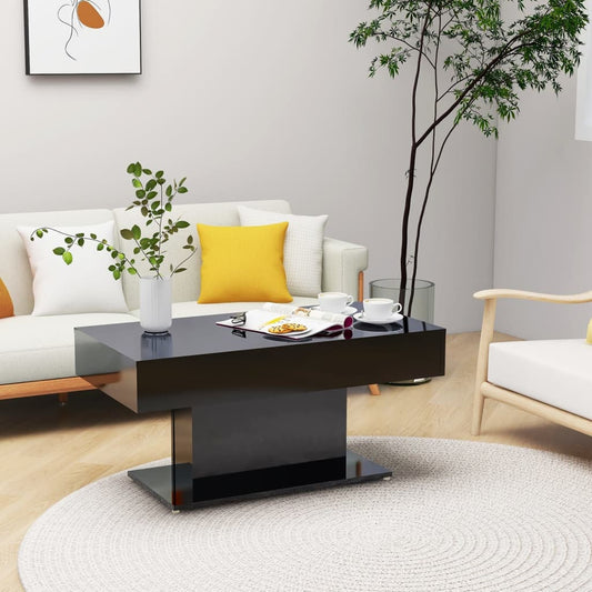 Berkfield Coffee Table High Gloss Black 96x50x45 cm Engineered Wood