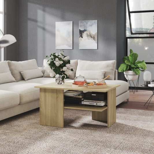 Berkfield Coffee Table Sonoma Oak 90x60x46.5 cm Engineered Wood
