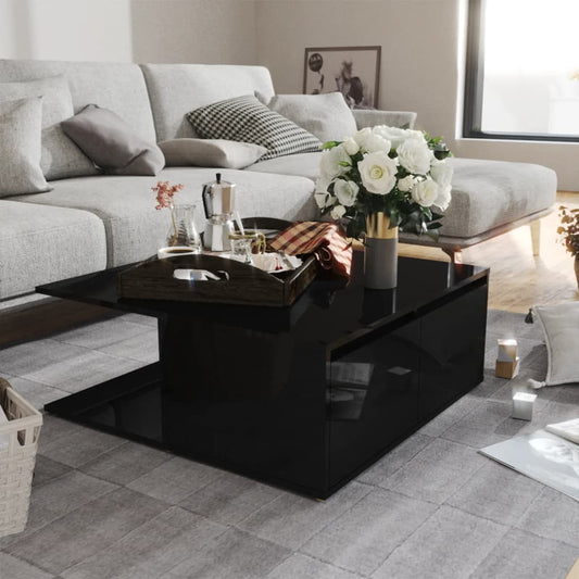 Berkfield Coffee Table High Gloss Black 80x80x31 cm Engineered Wood