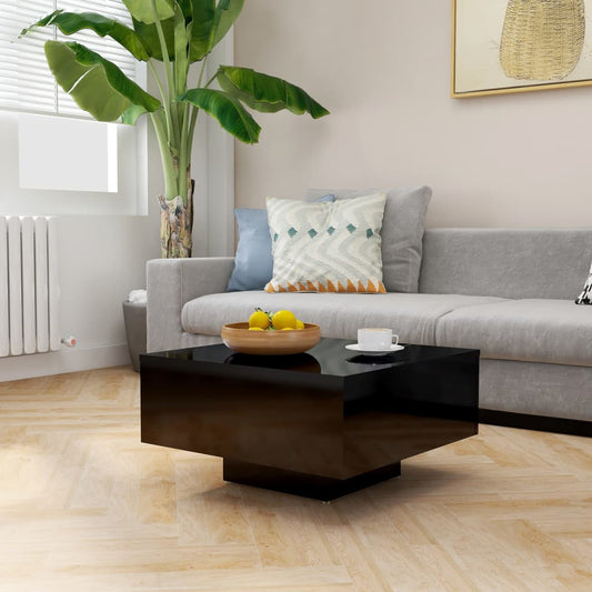 Berkfield Coffee Table High Gloss Black 60x60x31.5 cm Engineered Wood