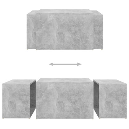 Berkfield 3 Piece Nesting Coffee Table Set Concrete Grey 60x60x38 cm