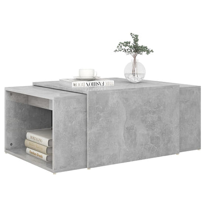 Berkfield 3 Piece Nesting Coffee Table Set Concrete Grey 60x60x38 cm