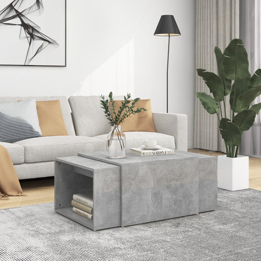 Berkfield 3 Piece Nesting Coffee Table Set Concrete Grey 60x60x38 cm