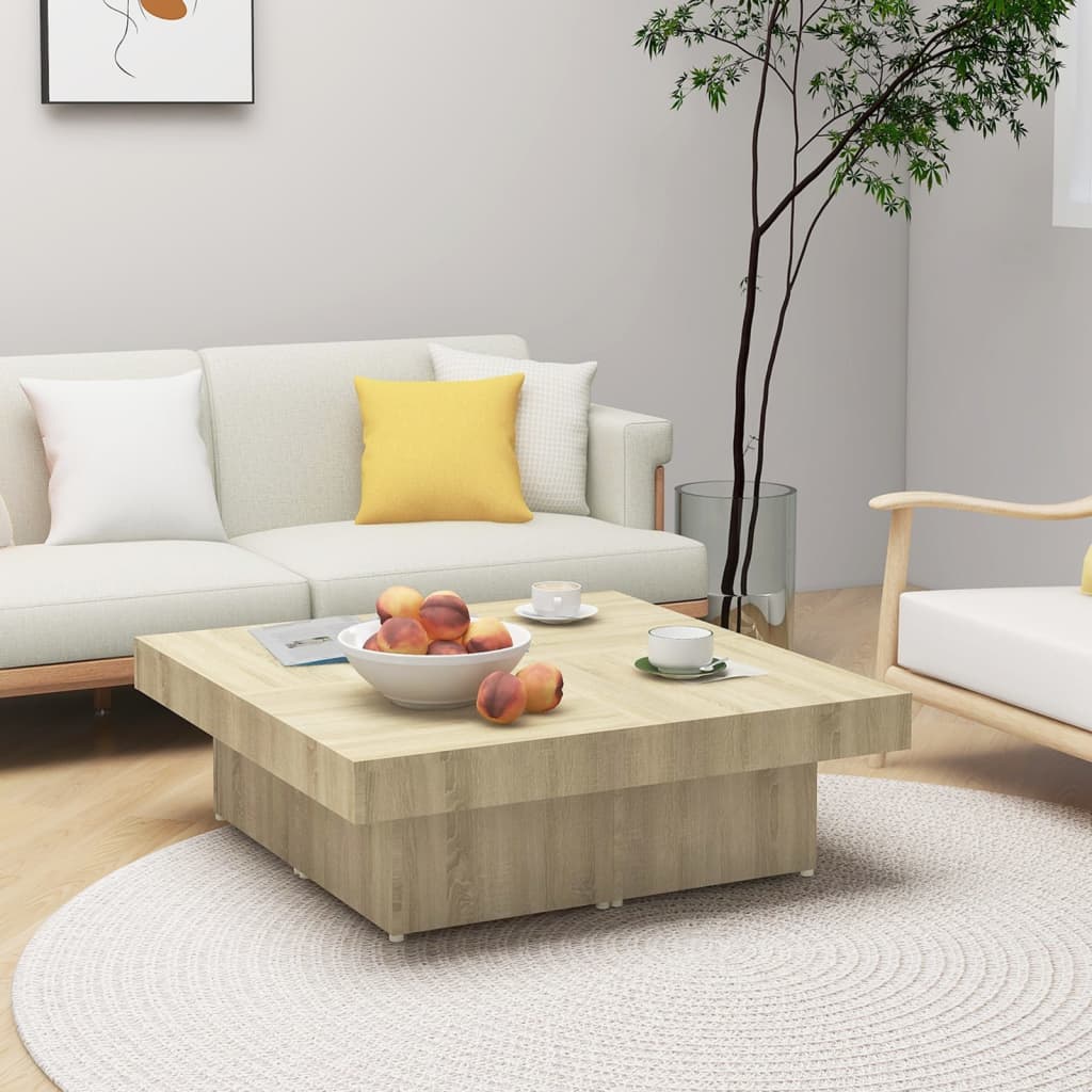 Berkfield Coffee Table Sonoma Oak 90x90x28 cm Engineered Wood