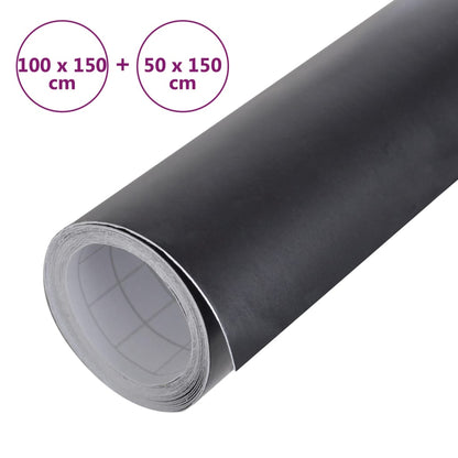 Berkfield Car Films 2 pcs Matt Black 100x150 cm+50x150 cm