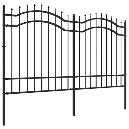 Berkfield Garden Fence with Spear Top Black 165 cm Powder-coated Steel