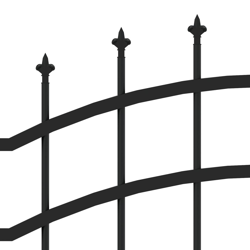 Berkfield Garden Fence with Spear Top Black 165 cm Powder-coated Steel