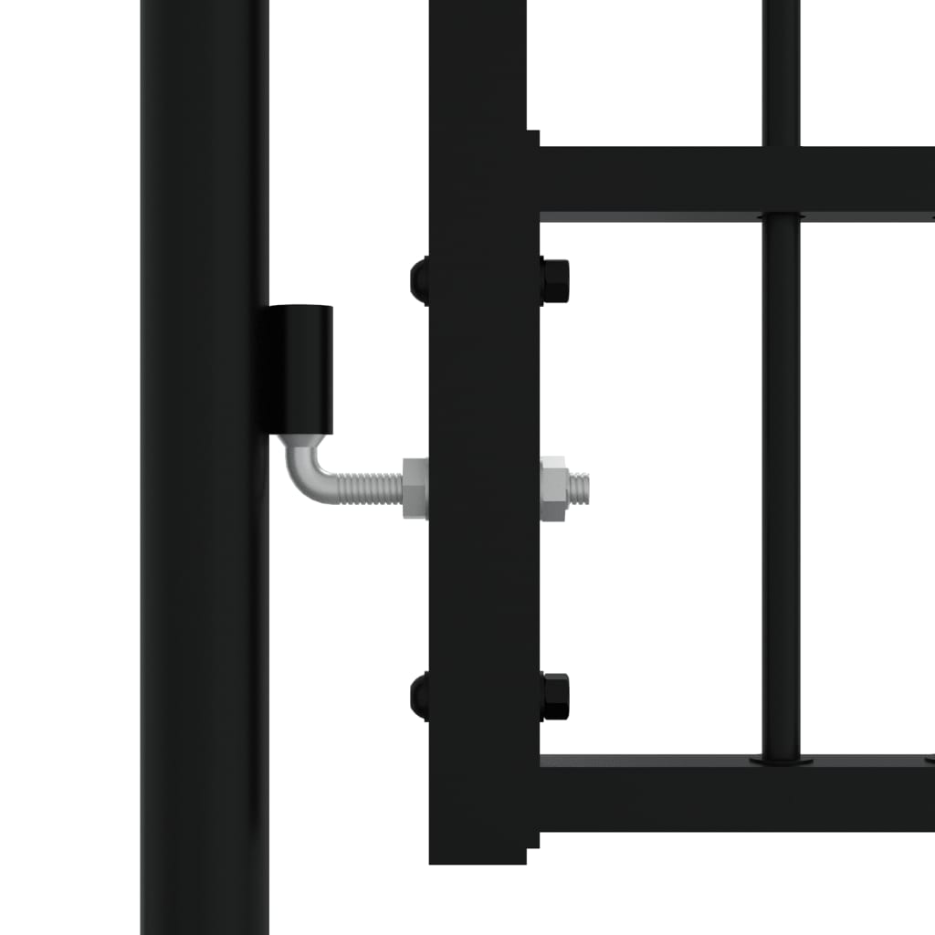 Berkfield Fence Gate with Spear Top Black 305x198 cm Powder-coated Steel