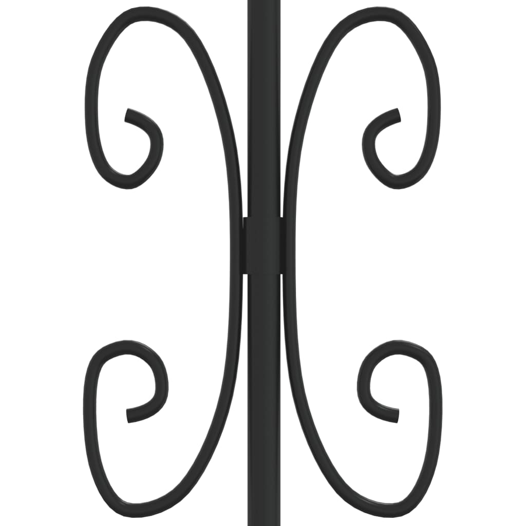 Berkfield Fence Gate with Spear Top Black 305x198 cm Powder-coated Steel